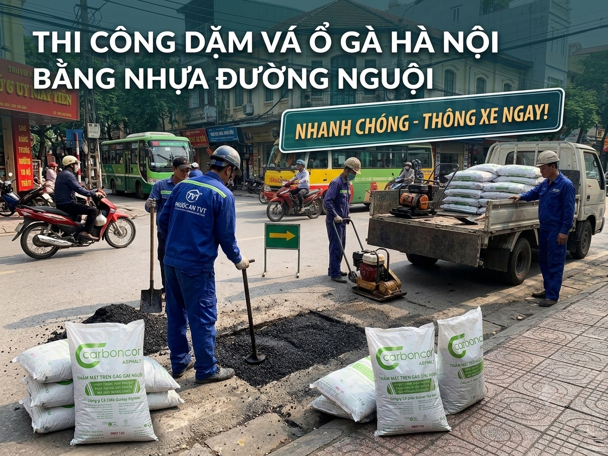 nhựa đường nguội bê tông asphalt Hà Nội đóng bao chất lượng cao