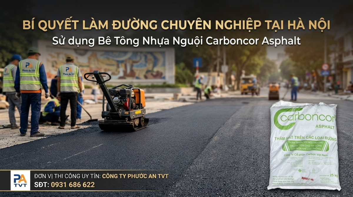asphalt carboncor trộn sẵn Hà Nội đóng bao 25kg