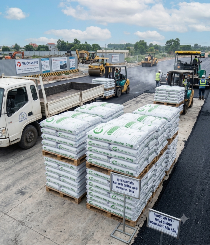 Bán nhựa đường đóng bao chất lượng cao tại kho công trình