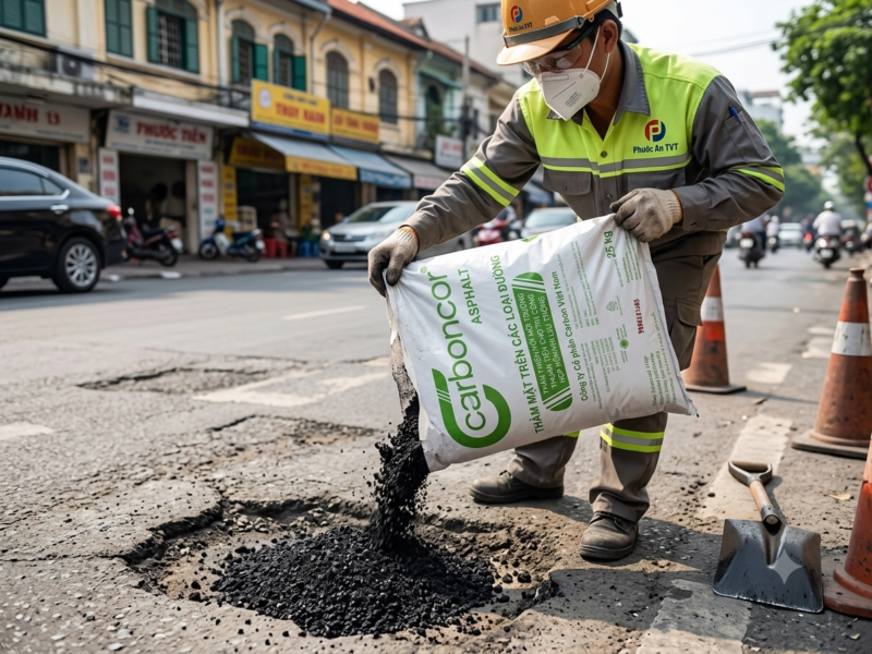 Bê tông nhựa đường trộn sẵn tại Bắc Từ Liêm thi công sửa đường