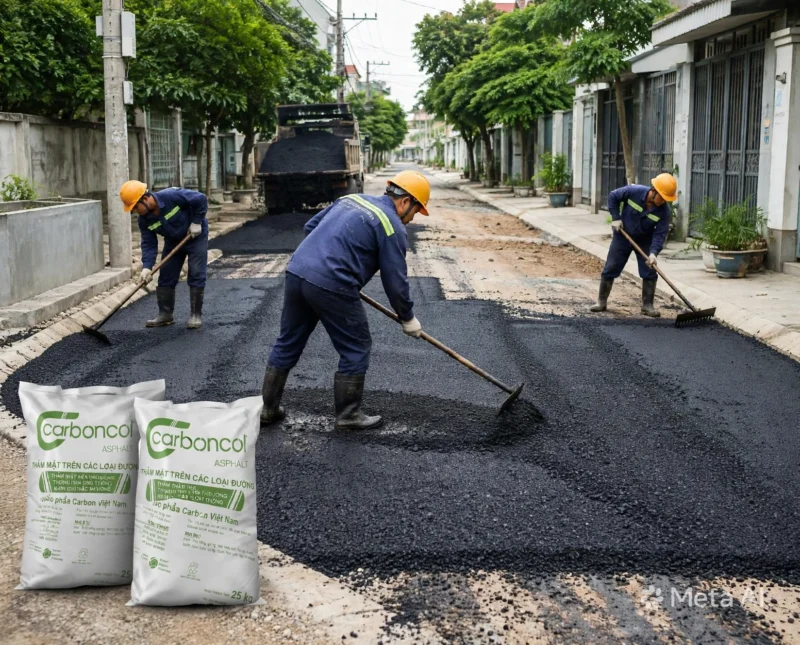Bê tông nhựa nguội sửa chữa đường nội bộ khu công nghiệp nhanh chóng
