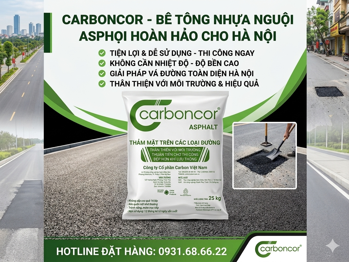 Thi công bê tông nhựa nguội asphalt Hà Nội vá mặt đường ổ gà