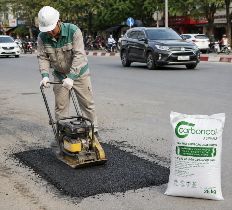 Quy trình thi công bê tông nhựa nguội 25kg tại Hà Nội