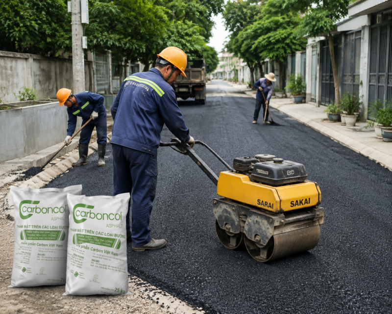 thi công bê tông nhựa nguội đóng bao Hà Nội mới nhất