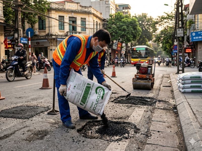 Mua nhựa đường tại cửa hàng nhựa đường trộn sẵn đóng bao tại Hà Nội