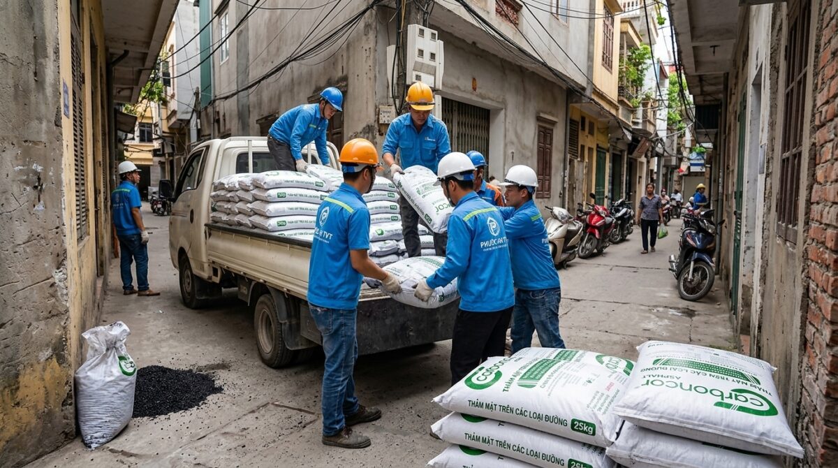 Bán nhựa đường đóng bao Long Biên chất lượng cao