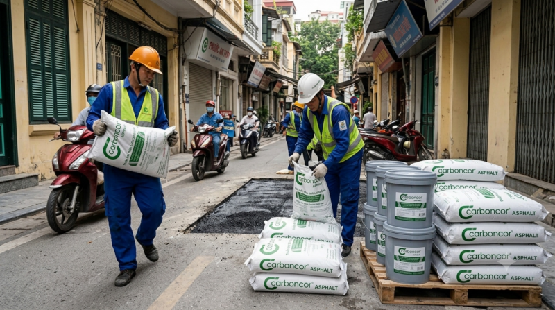 Bán nhựa đường đóng bao tại Hoàn Kiếm giao tận công trình