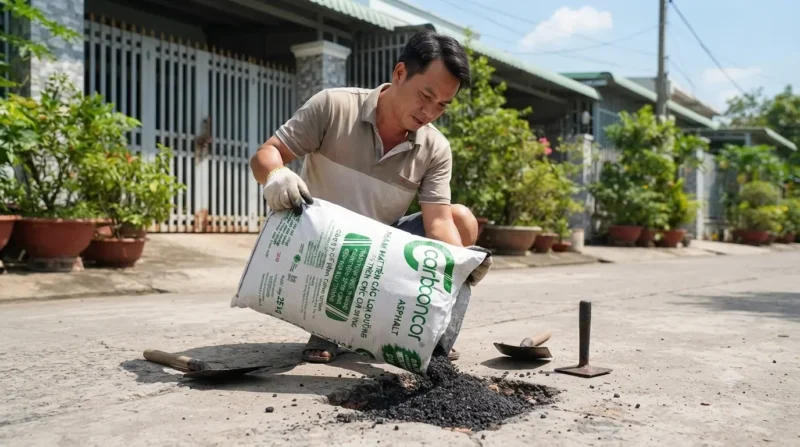 Hướng dẫn vá ổ gà bằng nhựa nguội tại nhà chuẩn kỹ thuật