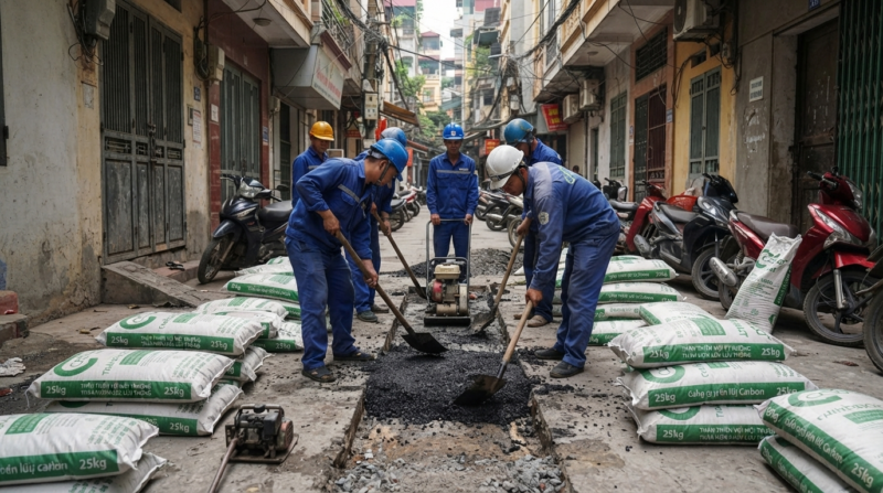 Mua bê tông nhựa đường trộn sẵn tại Hai Bà Trưng thi công ngõ xóm