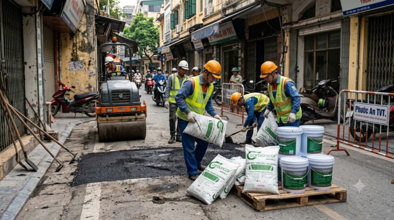 Mua nhựa đường đóng bao tại Hoàn Kiếm giao tận công trình