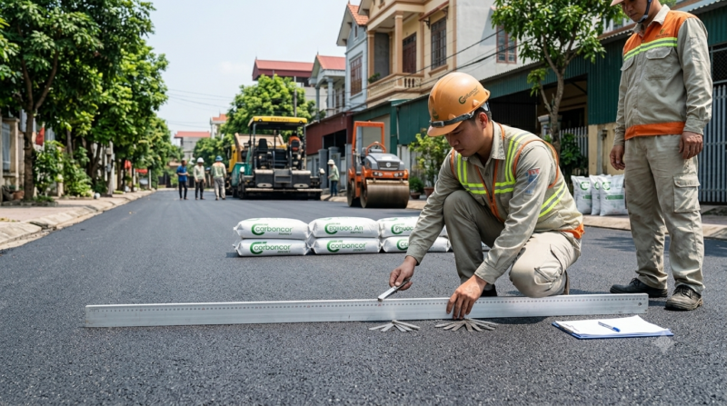Nghiệm thu mặt đường bê tông nhựa đường trộn sẵn tại Hoàn Kiếm