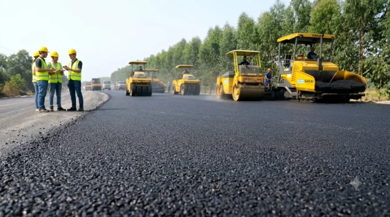 Bề mặt bê tông nhựa nóng hạt mịn sau khi hoàn thiện