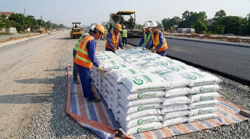 Mua nhựa đường đóng bao Nam Từ Liêm tập kết tại công trình