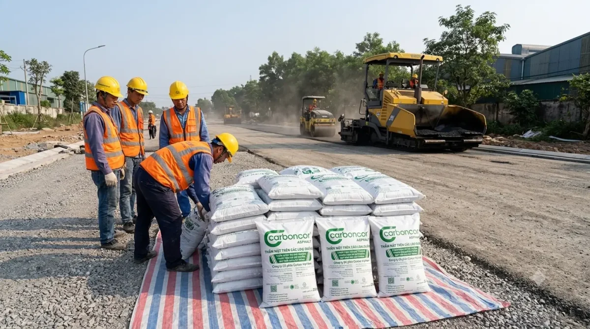Đun chảy nhựa đường đóng bao 25kg tại Nam Từ Liêm