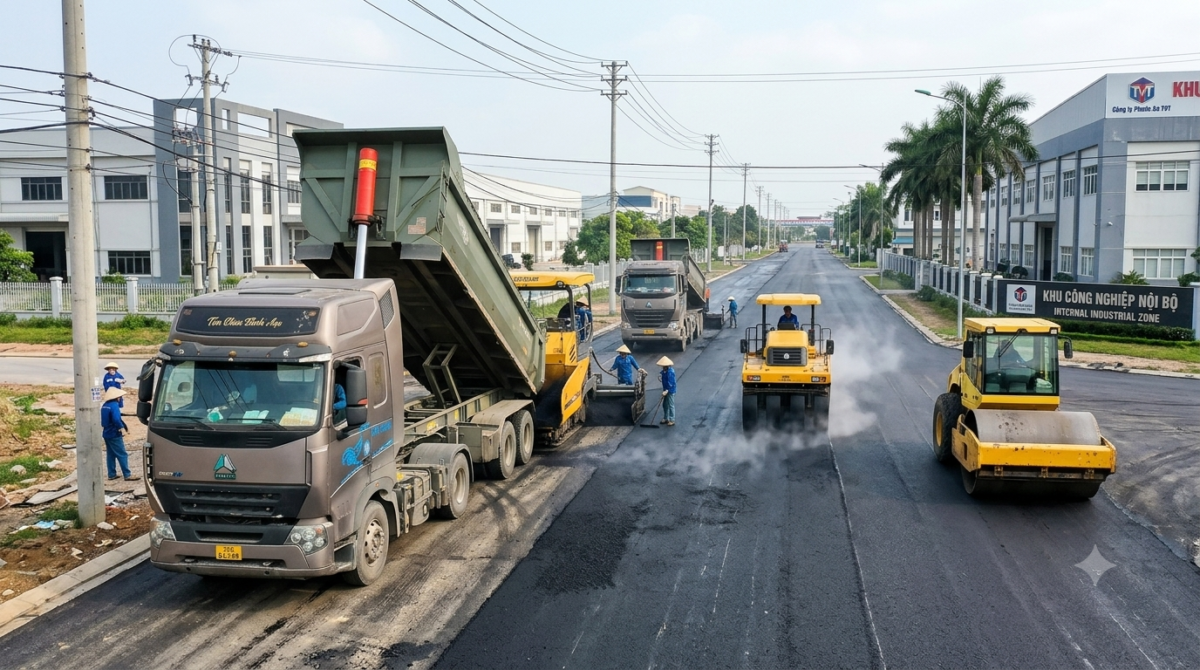 xe lu lèn bê tông nhựa nóng